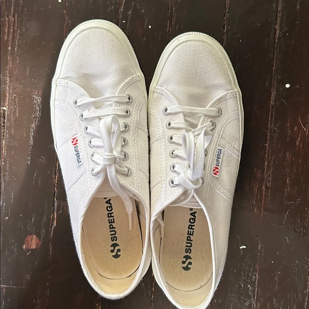 Superga Bright White Lace-Up Sneakers - Picture 2 of 8